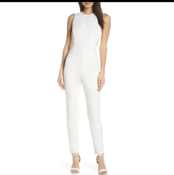 Nwt French Connection Sundae Lula Sleeveless Jumpsuit Summer White 4 - Picture 1 of 11